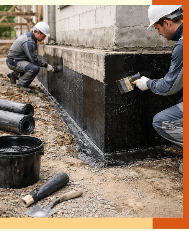 Гидроизоляция фундамента в Тобольске от 1271 руб. — профессионально, под ключ | ТепломастерТбл