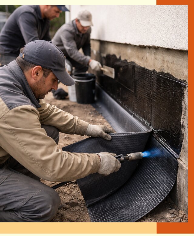 Гидроизоляция цоколя и отмостки в Тобольске от 8642 руб. — ТепломастерТбл