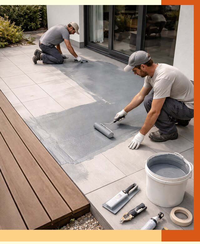 Гидроизоляция террасы в Тобольске под ключ от 7625 руб./м² | ТепломастерТбл