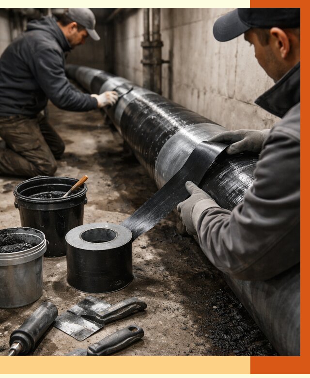 Гидроизоляция труб в Тобольске от 2542 руб. — профессиональная герметизация | ТепломастерТбл