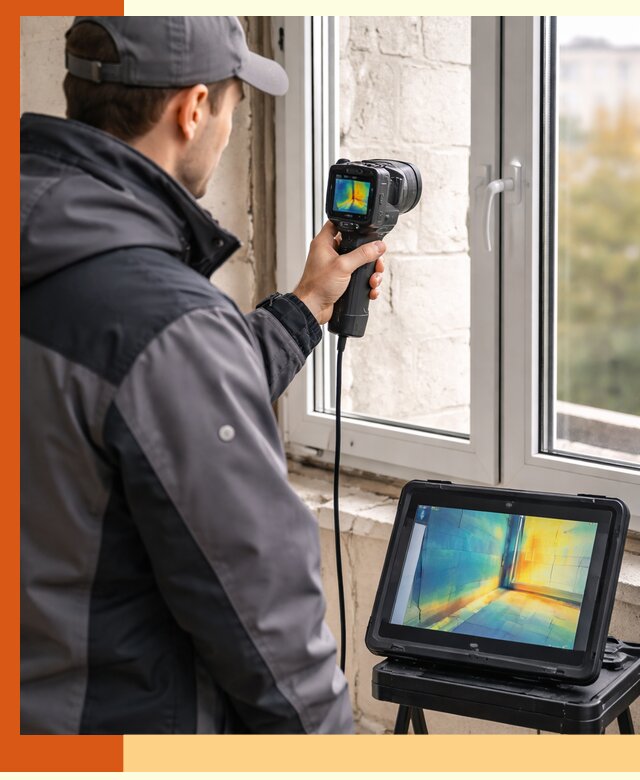 Тепловизионное обследование дома в Тобольске для выявления утечек тепла
