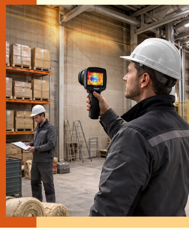 Тепловизионное обследование склада и выявление утечек в Тобольске