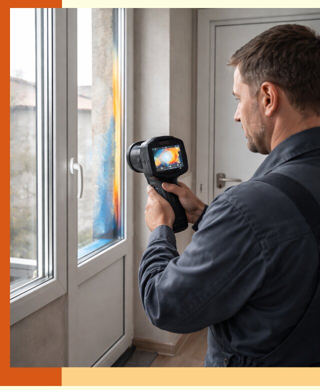 Тепловизионное обследование окон и дверей в Тобольске