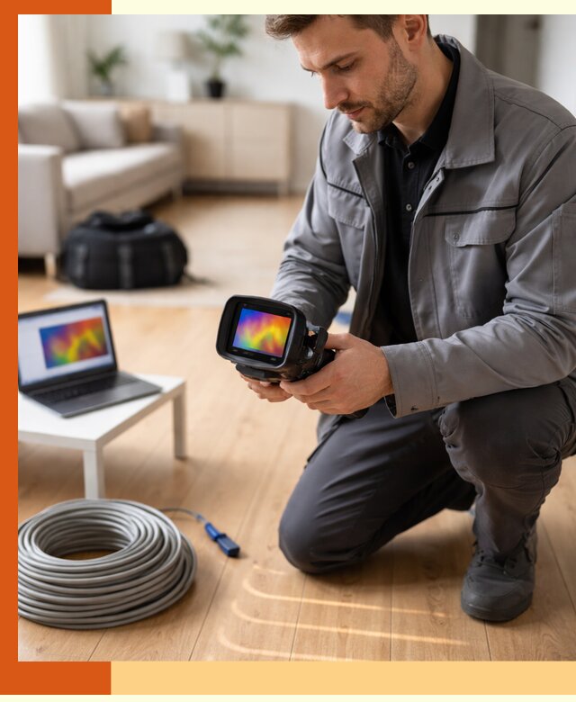 Тепловизионное обследование тёплого пола в Тобольске для точной диагностики