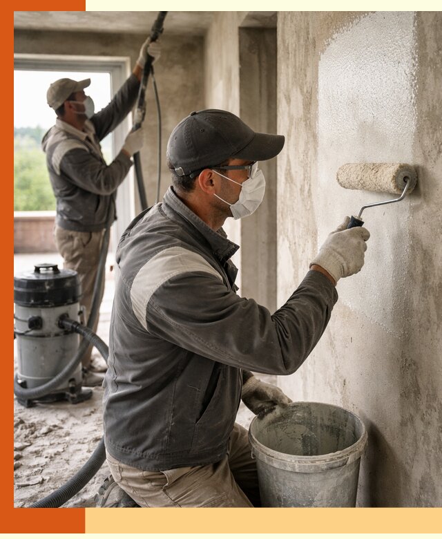 Подготовка поверхности под напыление утеплителя в Тобольске