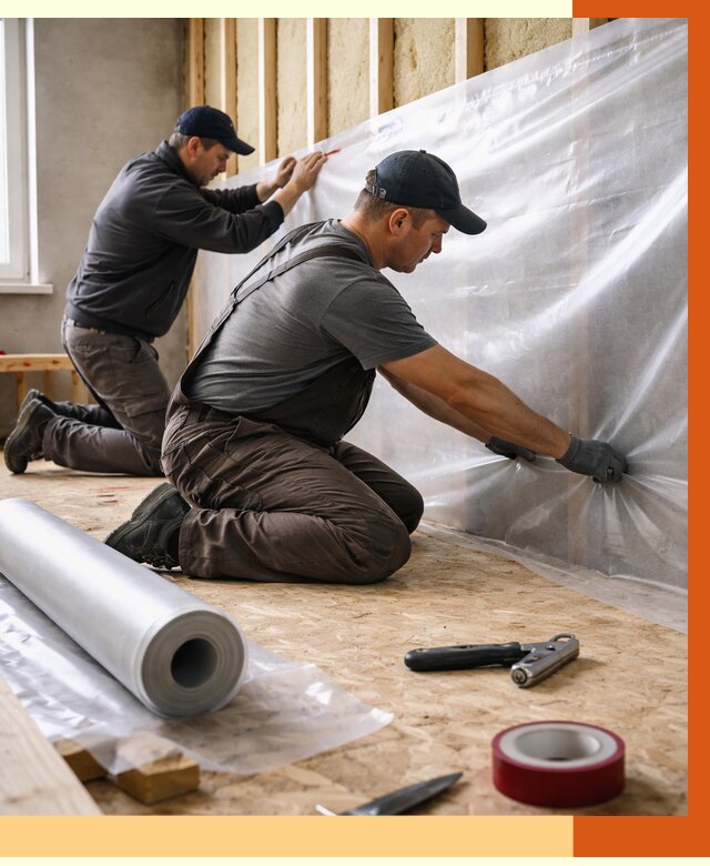 Монтаж пароизоляции в Тобольске от 2542 руб. — установка и укладка под ключ | ТепломастерТбл