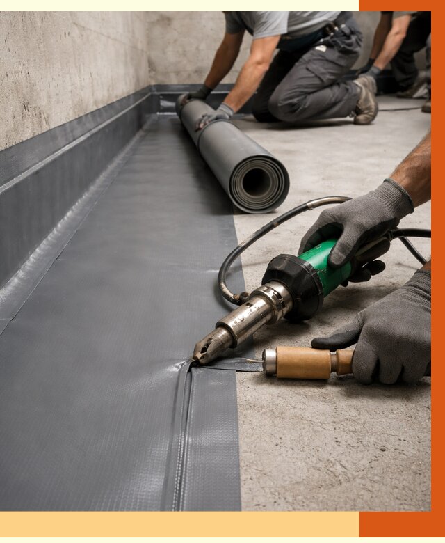 Монтаж гидроизоляционной мембраны в Тобольске от 1012 руб/м2 | ТепломастерТбл